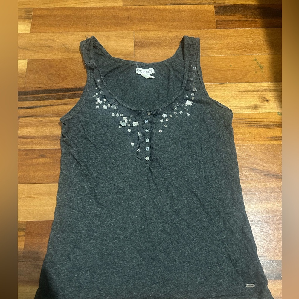 Vintage Aeropostale tank with gems and lace details size medium